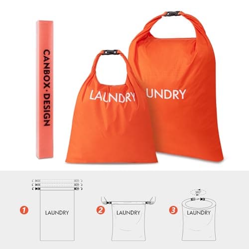 CANBOX 2 Pack Travel Laundry Bag, Nylon Washing Bags for Laundry, Camping — view 6