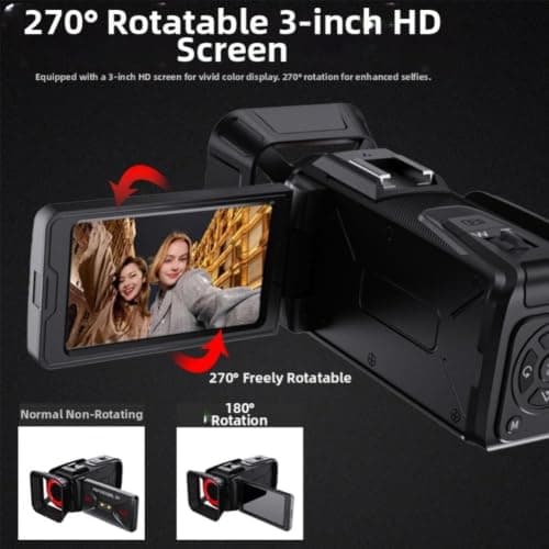 4K Digital Video Camera WiFi 3-Inch Screen Flip — view 3