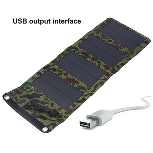 7W Solar Charger Camouflage High Efficiency USB 5.5V 1290MA Solar Panel Charger for Outdoor Travel Mobile Phone Computer — view 6