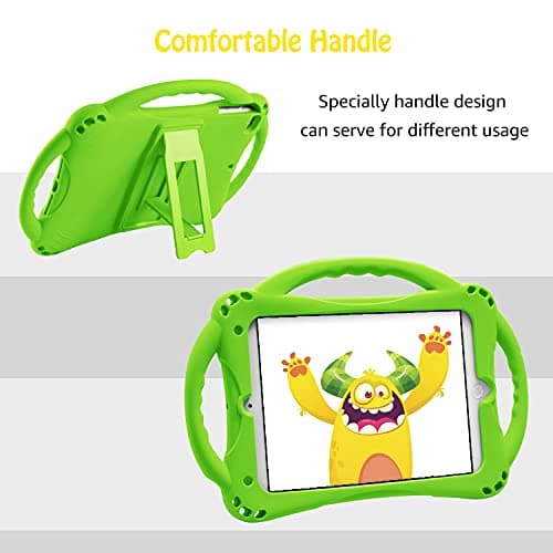 TopEsct Kids Case for 7.9 inch iPad Mini 5th/4th/3rd/2nd/1st Gen (Old Model) Silicone Shockproof Protective Cover with Built-in Handle Stand and Strap (Green) — view 4