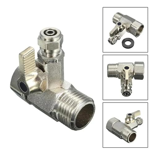 Universal Ball Valve 1PC RO Feed Water Adapter 1/2" to 1/4" with Shut-Off Ball Valve Faucet Tap Reverse Osmosis Tee B Cold Hot Tube — view 3
