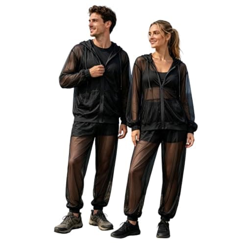 Generisch Mosquito Repellent Clothing Men Women with Zip Anti Mosquito Net Suit Mesh Insect Protection for Men and Women Jacket & Trousers Protection for Outdoor Activities such as Travel and Camping
