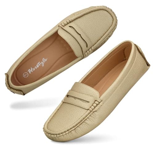 Herstyle Women's Loafers, Comfy Dressy Flats, Slip-On Penny Loafers & Moccasins with Cushioned Footbed, Lightweight Business Casual Shoes for Office, Walking & Travel (2025), Lightgold, 5.5 UK — view 3