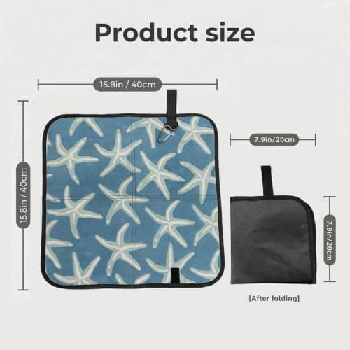AYYQWE Starfish Coastal Wool Print Foldable Seat Cushion Portable Chair Pad Office Commuting Picnic Camping Outdoor — view 3