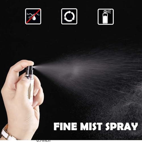Syyflibb Refillable Perfume Atomizer Travel Bottles– Portable Leakproof Mini Sprayer for Cologne & Essential Oils, Plastic Empty Perfume Bottles with Unique Patterns (grivelle) — view 3