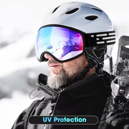 EasYoung Ski Goggles for Men Women Youth, Skiing Snowboard Goggles with Over Glasses, Anti-fog, UV Protection, Helmet Compatible — view 6