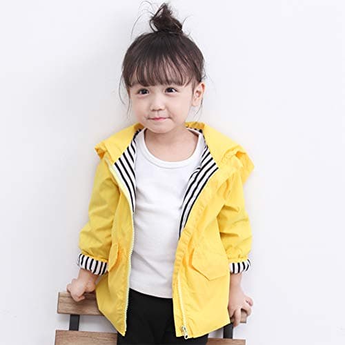Miyanuby Toddler Baby Boy Girl Outfit Coat Cartoon Lightweight Hoodie Zipper Outdoor Kids Raincoat Windbreaker Jacket — view 2