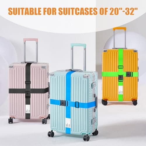 BILIONE Luggage Straps TSA Approved Add a Bag Premium Accessory for Travel Bag Closure (2-Vivid Orange) — view 2