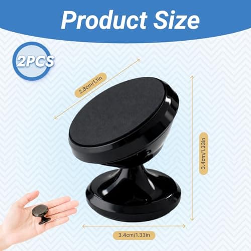 CanQuanSWZX 2PCS Car Phone Holder 360° Rotatable Magnetic Car Phone Holder for Dashboard, Strong Adhesive Mount with Metal Plate, Cars Hands-Free Use, Universal Vent Alternative — view 2
