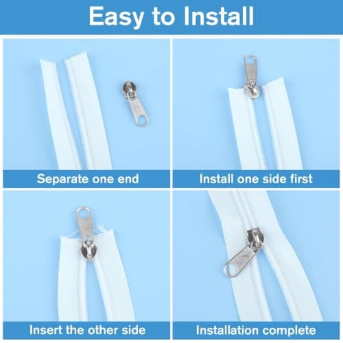 #5 Zips for Sewing, 10m/10.9 Yards Nylon Zippers with 20pcs Zipper Sliders — view 5