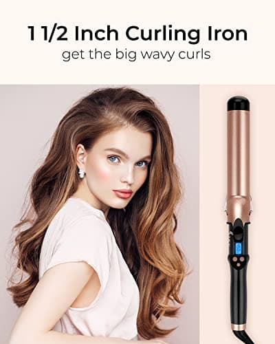 38mm Large Curling Tong Extra Long Barrel,110-210°C, Big Curls — view 2