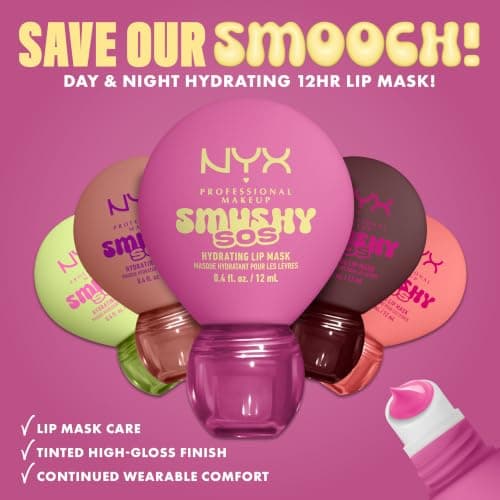 NYX Professional Makeup Smushy SOS, Hydrating Lip Mask, Upto 12HR Hydration, Glossy Shine, Infused with Hyaluronic Acid, Vegan & Cruelty Free, Red-y 2 Chill — view 3