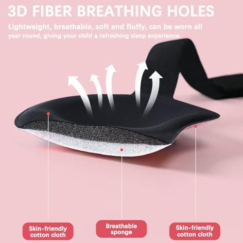 2 Pcs Kids Eye Masks for Sleeping, 3D Blackout Eye Mask for Sleeping (C) — view 5