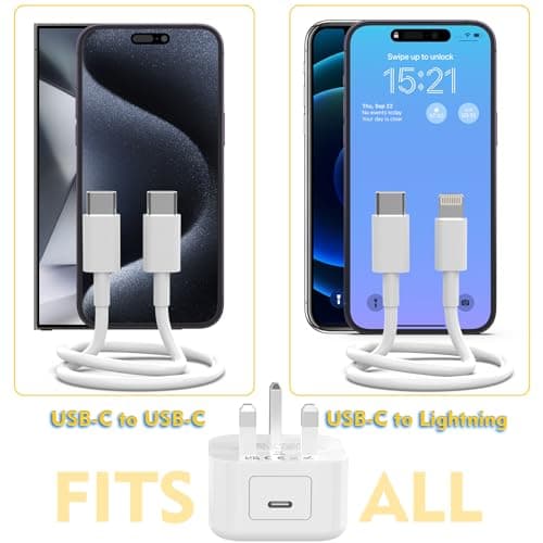 USB C Charger 3Pack iPhone Charger 20W USB C Fast Plug UK Power Adapter — view 4