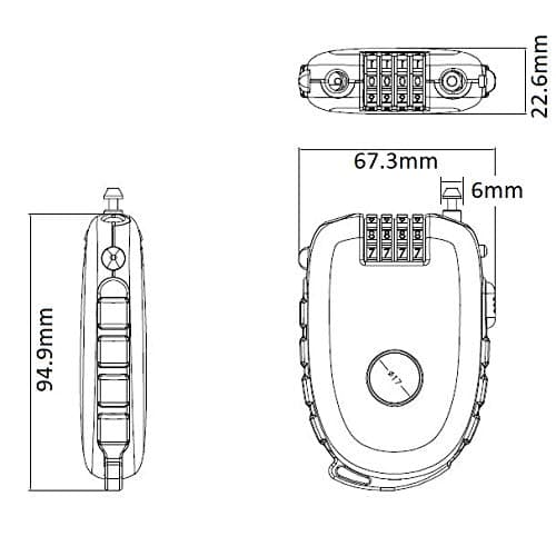 Bosvision Ultra-Secure 4-digit Combination Lock with 90cm Retractable Cable for Bike, Ski, Snowboard and Stroller — view 4