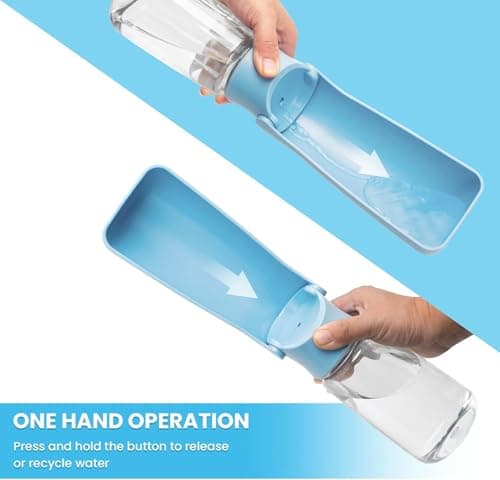 Canareen Foldable Travel Dog Water Bottle for Dog Cat Outdoor(550ml, Blue) — view 2