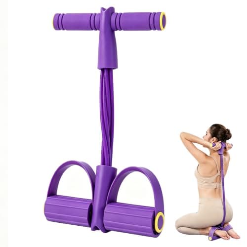 Foot Pedal Resistance Band 4 Tube Exercise Band for Home Workout Pilates