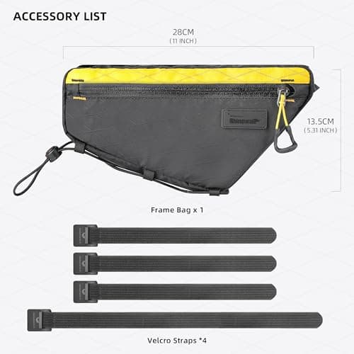 Rhinowalk Bike Frame Bag Waterproof Bike Triangle Bag 1.8L Bicycle Pouch Under Tube Professional Cycling Accessories(M)-Black — view 2