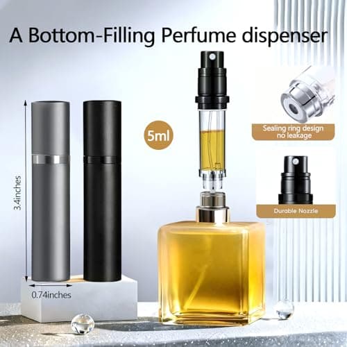 Geebymol Refillable Perfume Atomiser 2 Pack 5ml, Small Perfume Spray Bottle — view 2
