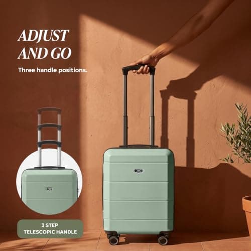 LUGG Jetset 15" Lightweight Cabin Suitcase - EasyJet Underseat Carry On Luggage, ABS Hard Shell, Scratch-Resistant Finish, Secure Lock, Smooth 360° Spinner Wheels (45x33x20cm) — view 5