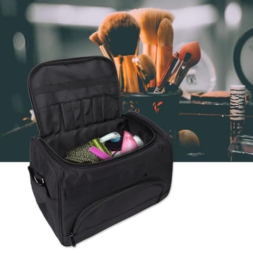 AKLOSIPY Large Capacity Pro Hairdressing Hair Equipment Salon Tool Carrying Bag – -Duty 1680D Ballistic Nylon Travel Storage Case with Insulated Sleeves, Multiple Pockets & Shoulder Strap — view 3