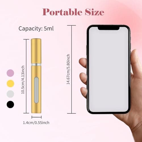 OBSGUMU 4pcs Mini Perfume Travel Bottle, Perfume Atomiser Refillable, 5ML Spray Bottles, Portable for Travel Holiday, Outdoor Activities and Business — view 3