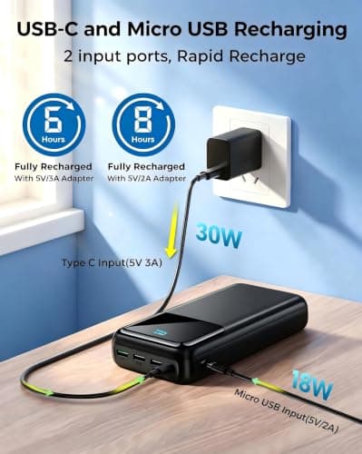 50000mAh Portable Power Bank, USB C PD 30W Fast Charge 5-Port — view 5