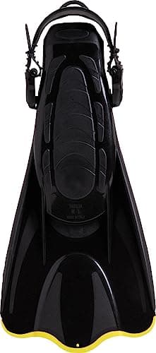 Cressi Palau Saf Fins - Adjustable Short Fins Adults for Snorkelling and Swimming, Black/Yellow Short Fins, L/XL (44/47) — view 2