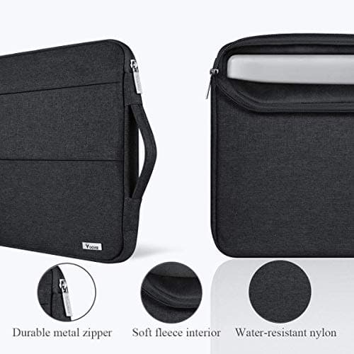 Voova Laptop Sleeve Case 13 13.3 Inch for MacBook Air 13 M1/M2/M3 2020-2024, MacBook Pro 13/14, Waterproof Slim Computer Bag Cover with Handle and Accessory Pocket, Black — view 6