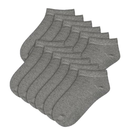 A2Z 4 Kids 6 Pack Girls Boys Plain Trainer - Socks AZ750 Grey 6 Pack 2-3 — view 2