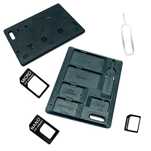 CKANDAY 2 Packs SIM Card Holders with Tray Opener Pins, Card Storage Tool Set for Standard Micro Nano Micro-SD Memory Cards, with 3 Card Adapters and 1 Eject Pins - Black — view 6
