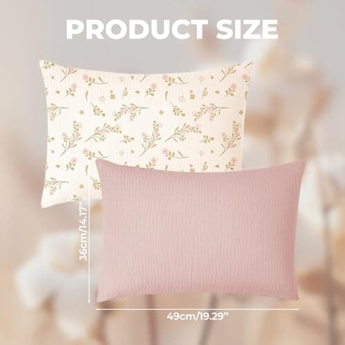 2 Pcs Toddler Pillow Cases Cotton Muslin Soft Breathable — view 2