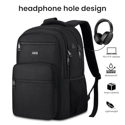 YAMTION Laptop Backpack, Rucksack for Men, Backpack Mens, School Bag, Laptop Rucksack for Men Women School College Business, Fits 15.6 Inch — view 3