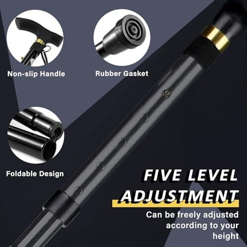 Walking Stick Adjustable Folding for Women and Men — view 3