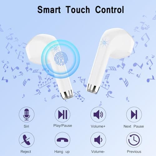 POMUIC Wireless Earbuds, HiFi Stereo Deep Bass,Bluetooth 5.3 Headphones with 4 ENC Noise Cancelling Mic,40H Playtime, IPX7 Waterproof Bluetooth Earphones, Bluetooth Earbuds Dual LED Display,2025 — view 4