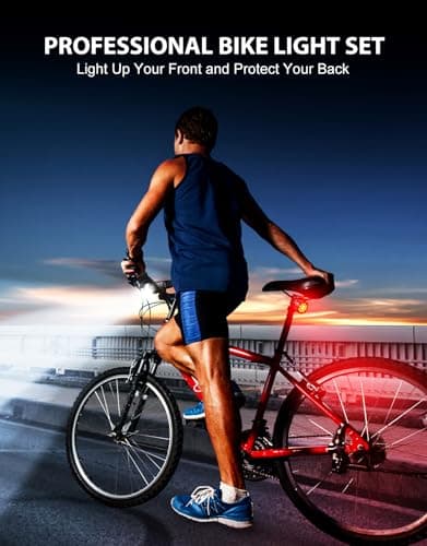 Rolgno Bike Lights Front and Back, [8+7 Lighting Modes] LED Bicycle Lights — view 6