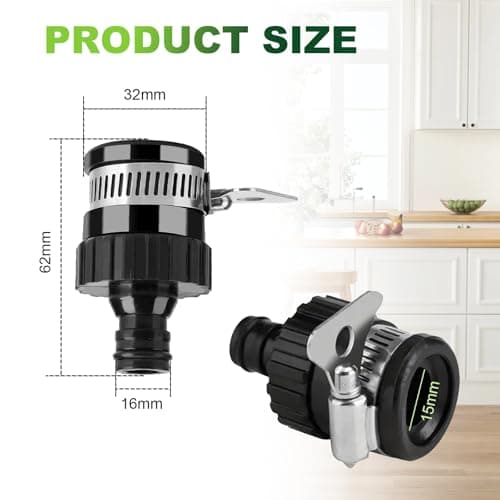 Universal Tap Connectors, 2 Pcs Mixer Tap to Garden Hose Adapters — view 2