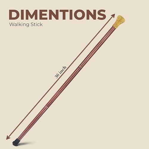 Ajuny Wooden Walking Stick for Men Women Seniors Knob Style 36 Inch Canes — view 3