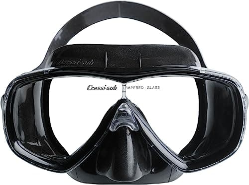 Cressi Estrella & Gamma Combo - Combo Set Mask Estrella + Snorkel Gamma for Snorkelling and Diving, Black/Black, One Size, Adult Unisex — view 3