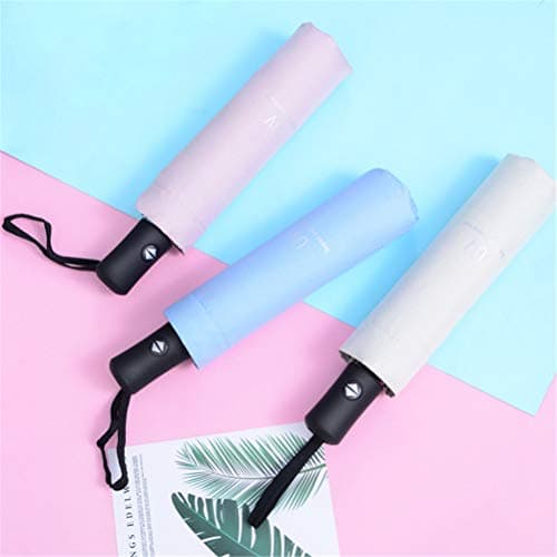 Maibar Sun Umbrella UV Protection SPF 50 Travel Folding Automatic Mini Umbrellas for Women Handbag Size Travel Parasol (Silver White) — view 2