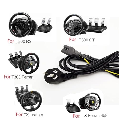 3M Replacement Power Supply UK Adapter Cable for Thrustmaster T300 TX Series Bases Connection Cable;Power Cord For T300RS/T300GT/T300 Ferrari/TX Leather/TX Ferrari 458 Steering wheel (UK Plug) — view 4