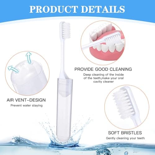 Bettinay 8 PCS Travel Toothbrush and Toothpaste Set, Portable Folding Soft Toothbrushes and Mini Toothpaste Kit — view 6