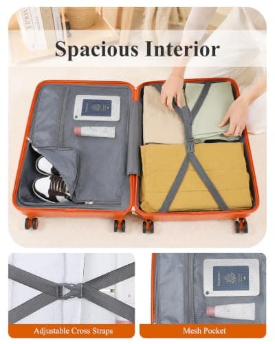 Kono Medium Suitcase 24 Inch, Durable Checked Luggage for Holiday Travel — view 6