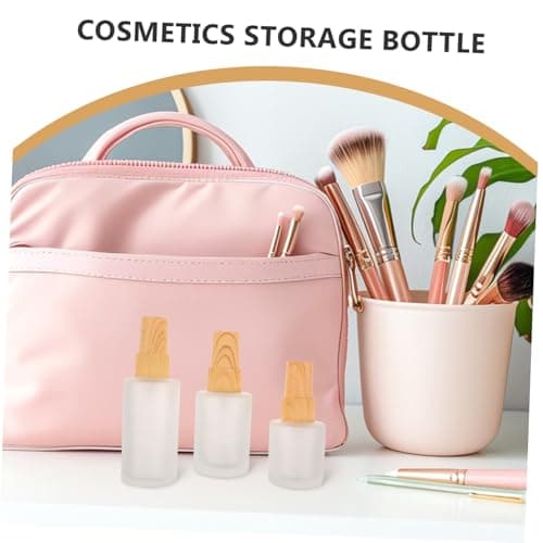 ERINGOGO 3 Piece Frosted Glass Spray Bottles with Bamboo Caps for Travel — view 3