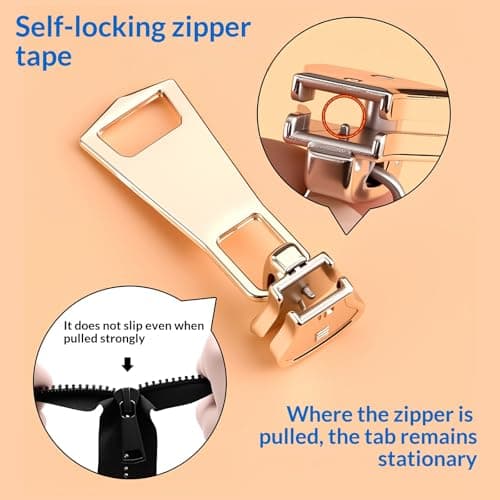 12 Pcs Zip Replacement, Universal #3#5#8 Black and Silver Zip Repair, Stainless Steel Zipper for Jackets, Suitcases, Coats — view 6