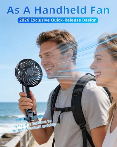 xuenair 3-in-1 5000mAh Rechargeable Fan for Car Window Headrest Handheld — view 3