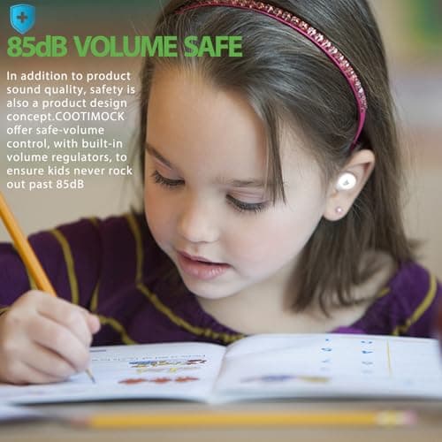 Kids Bluetooth Earbuds, Safe Volume Limmited, Wireless Earbuds for School with Mic, 30H Play Time, Waterproof, In Ear Headphones for Girls Boys, Kids Ear Buds as Gifts for Tablet Travel, Frog — view 2