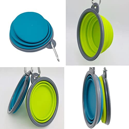 2 Pack Collapsible Dog Bowl, Foldable Dog Travel Bowl Portable Dog Water Bowl Pet Feeding Food Bowl for Camping Hiking Walking 350ml — view 4