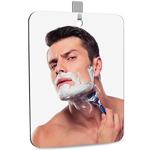 DFLLLO Shaving Mirror Shower Travel for Camping Children's Bathroom Hanging Small Frameless 6 x 4inch Includes 1 Adhesive Hook, 15x10
