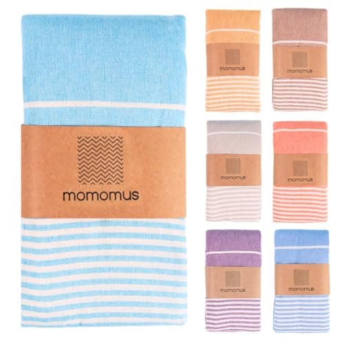 MOMOMUS Beach Blanket XXL 210x240cm (83x94in) Sand Free Cotton Mat